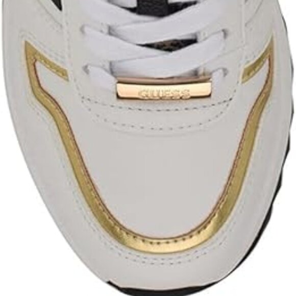 GUESS Koyaa Women's Quattro G Logo Retro Jogger Sneakers Lace Up White Gold 10 - Picture 4 of 10